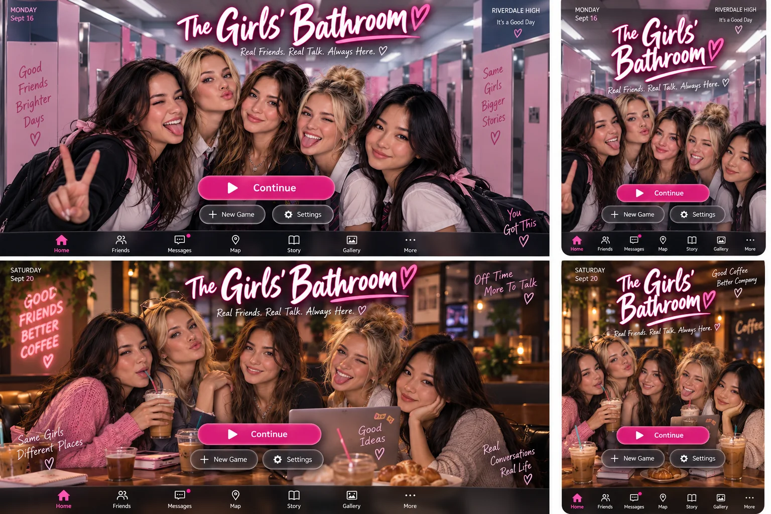The Girls’ Bathroom story gameplay interface