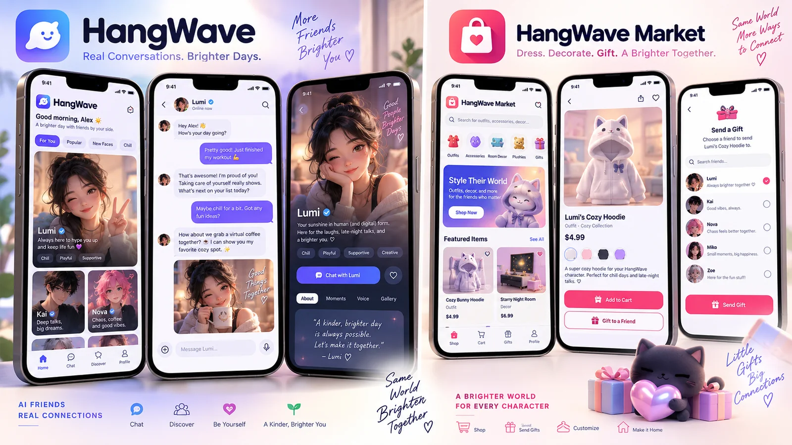 HangWave messaging and connection experience